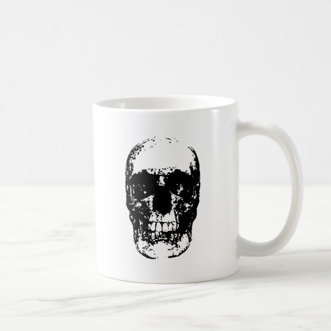Black & White Pop Art Skull Coffee Mug (Right)