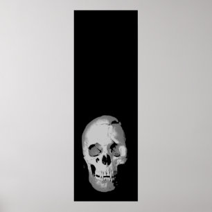 Black White Pop Art Skull Fantasy Artwork Poster