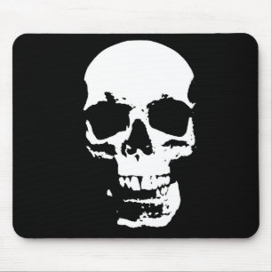 Black & White Pop Art Skull Mouse Pad