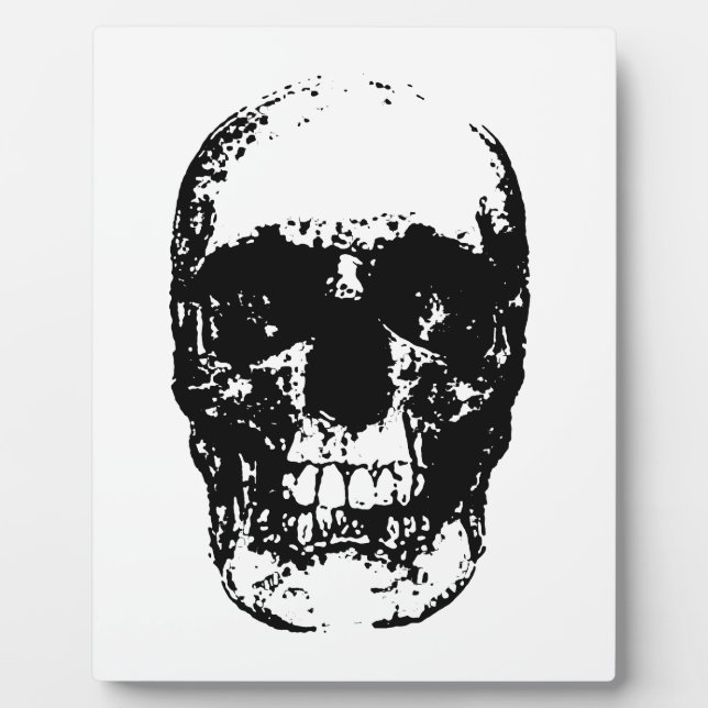 Black & White Pop Art Skull Plaque (Front)