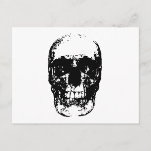 Black & White Pop Art Skull Postcard