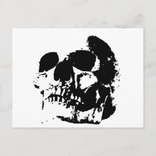 Black & White Pop Art Skull Postcard
