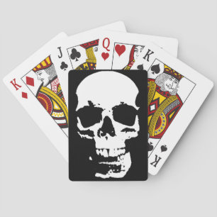 Black & White Pop Art Skull Stylish Cool Playing Cards