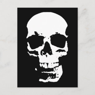 Black & White Pop Art Skull Stylish Cool Postcard