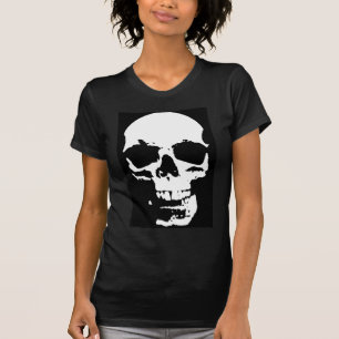 Black & White Pop Art Skull Stylish Cool T-Shirt