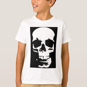 Black & White Pop Art Skull Stylish Cool T-Shirt