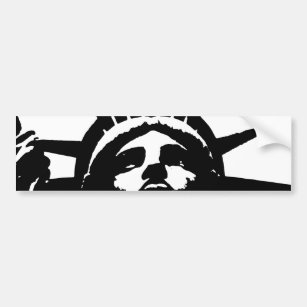 Black & White Pop Art Statue of Liberty Bumper Sticker
