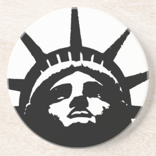 Black & White Pop Art Statue of Liberty Coaster