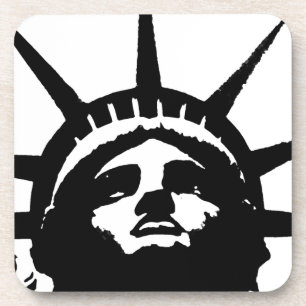 Black & White Pop Art Statue of Liberty Coaster