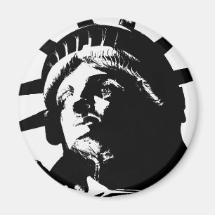 Black & White Pop Art Statue of Liberty Magnet