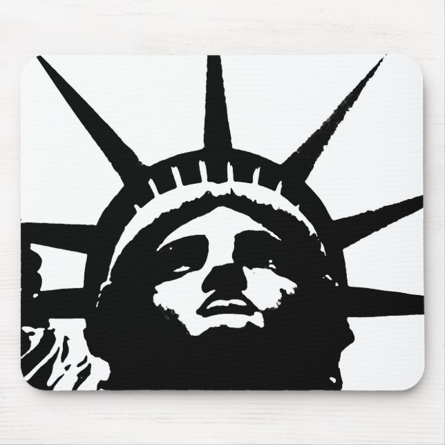 Black & White Pop Art Statue of Liberty Mouse Pad (Front)