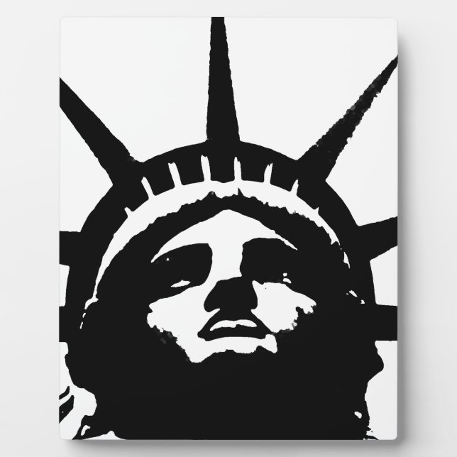 Black & White Pop Art Statue of Liberty Plaque (Front)