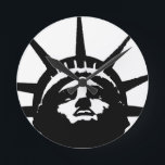 Black & White Pop Art Statue of Liberty Round Clock<br><div class="desc">New York City Symbol Buildings Images & Digital Paintings</div>
