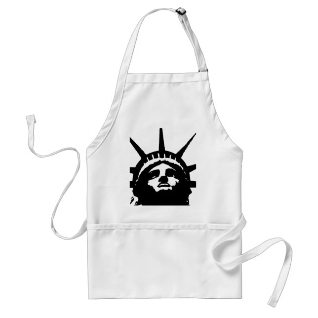 Black & White Pop Art Statue of Liberty Standard Apron (Front)