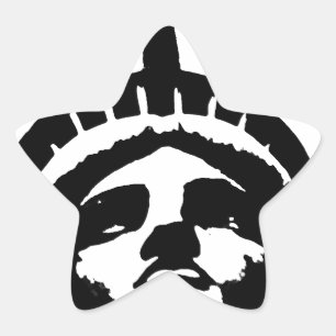 Black & White Pop Art Statue of Liberty Star Sticker