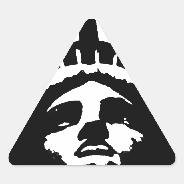 Black & White Pop Art Statue of Liberty Triangle Sticker (Front)