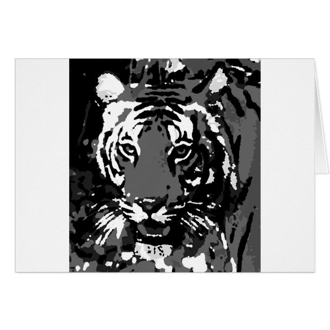 Black White Pop Art Tiger (Front Horizontal)
