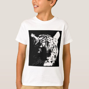 Black & White Pop Art Tiger T-Shirt