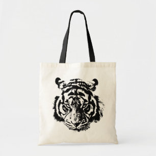 Black & White Pop Art Tiger Tote Bag