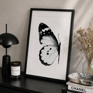 Black & White Poster Butterfly Minimalist Wallart