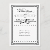 Black & White Poster Style Directions Card