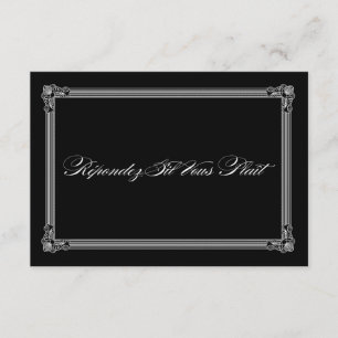 Black & White Poster Style Wedding RSVP Card