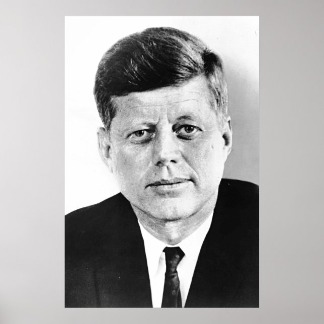 Black & White President JFK John F. Kennedy Poster (Front)