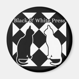 Black & White Press Cats Magnet