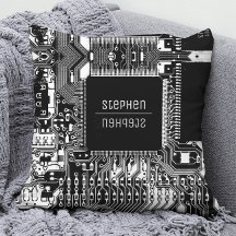 Black white printed circuit board Geek Electronics