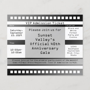 Black/White Printed Ticket Flyer