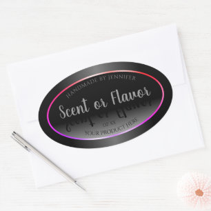 Black White Product Labels Colourful Rainbow Frame