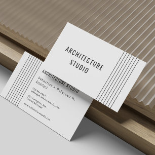 Black white professional architect designer modern business card