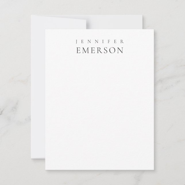 Black white professional minimalist modern plain  card (Front)