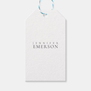 Black white professional minimalist modern plain  gift tags