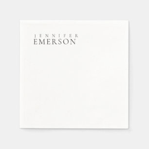 Black white professional minimalist modern plain  napkin
