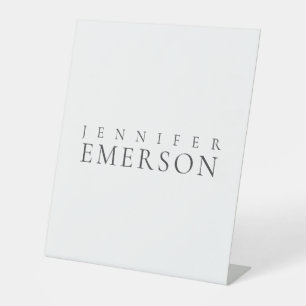 Black white professional minimalist modern plain  pedestal sign