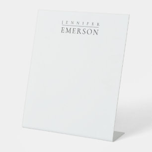 Black white professional minimalist modern plain  pedestal sign