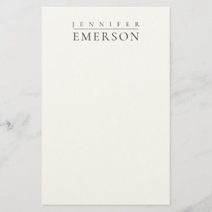 Black white professional minimalist modern plain stationery