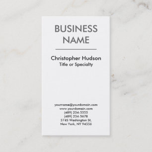 Black White Professional Plain Business Card