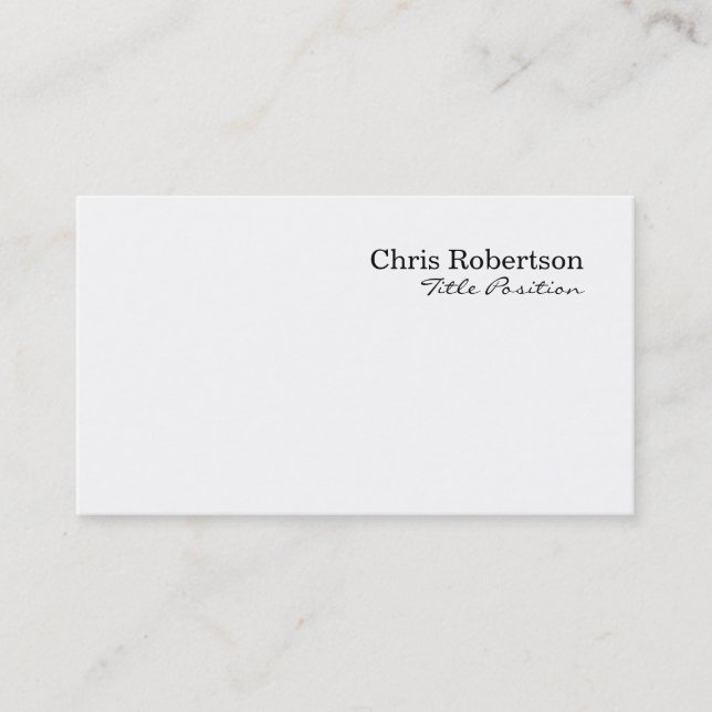 Black White Professional Simple Business Card (Front)