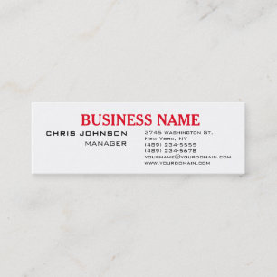Black White Professional Slim Business Card