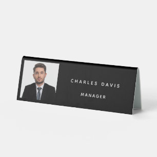 Black white profile photo name business