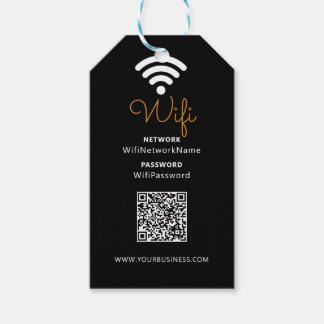 Black & White Promotional Business Wifi Password Gift Tags