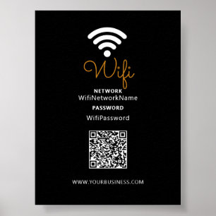 Black & White Promotional Business Wifi Password Poster