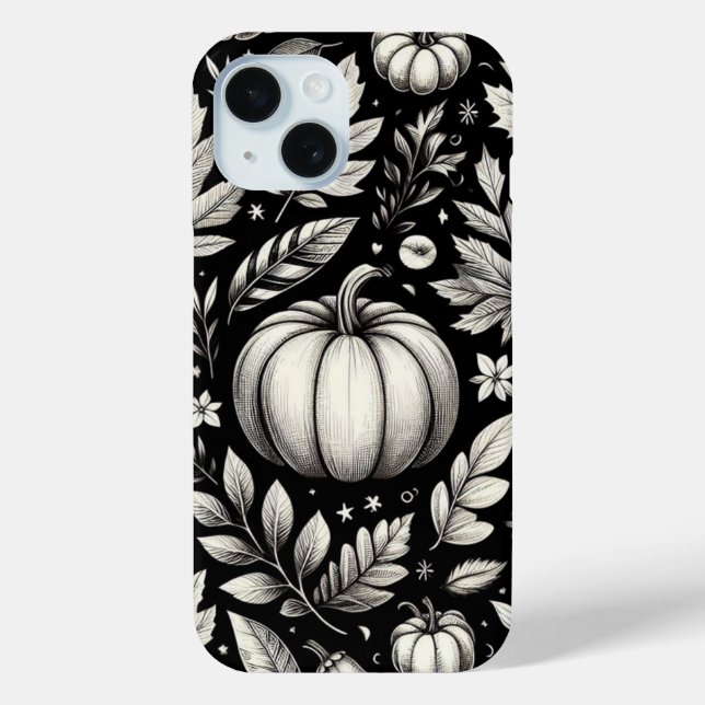 Black & White Pumpkins Case-Mate iPhone Case (Back)
