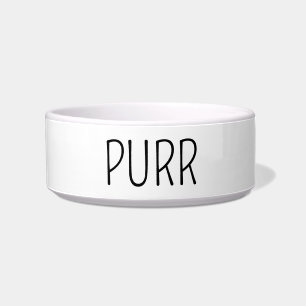 Black & White Purr Cat Contemporary Bowl