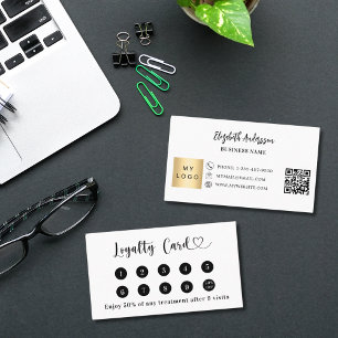 Black white qr code business logo brand colour loyalty card