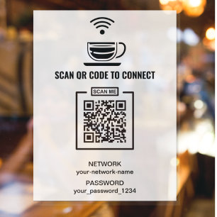 Black & White QR Code l Internet Password access  Poster