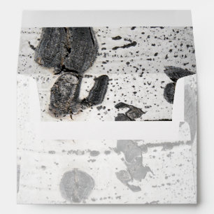 Black White Quaking Aspen Bark Inside & Out Envelopes
