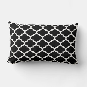 Black White Quatrefoil Pattern #2 Lumbar Cushion